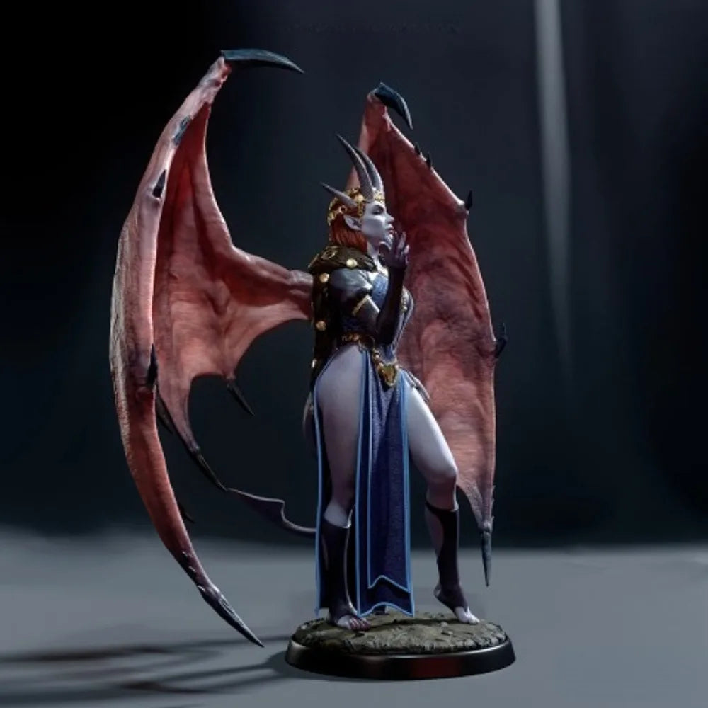 120mm Demon Female, Resin Model Figure Kit, Fantasy Theme, Unassembled and Unpainted
