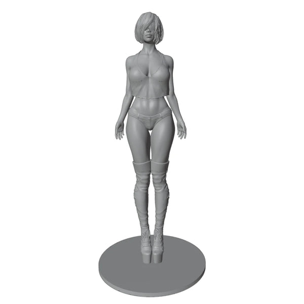 1/24 Athletic Woman with Halter Top and Leg Wraps, Resin Model Figure Kit, Unassembled and Unpainted