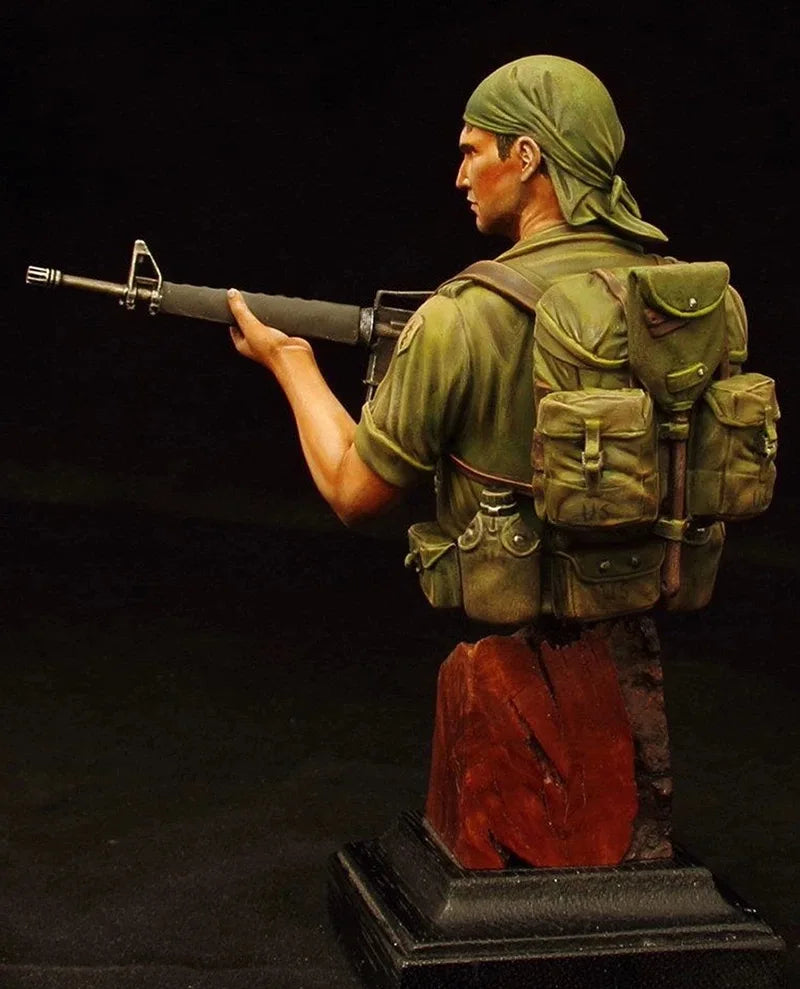 1/10 Vietnam War US Sergeant, 3 Figures, Resin Model Bust Kit, Unassembled and Unpainted