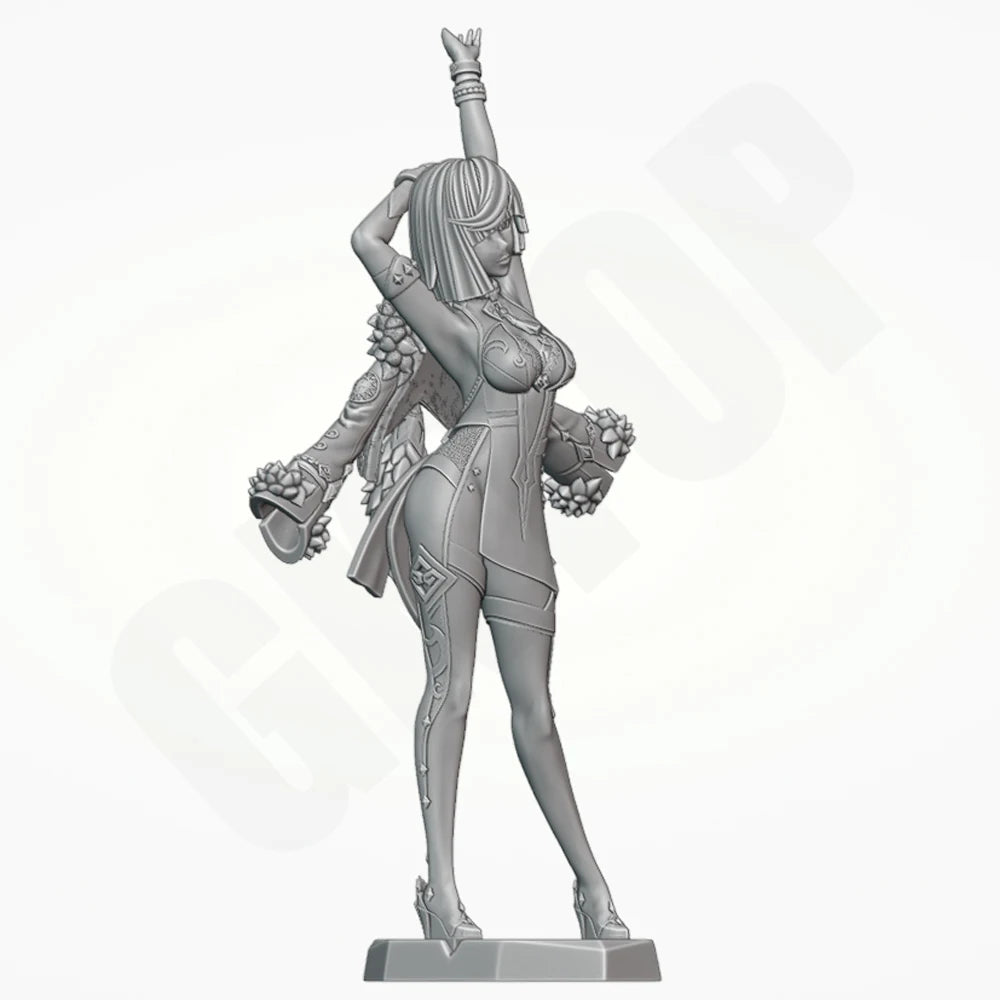 1/24 Warrior with Staff, Resin Model Figure Kit, Anime Theme, Unassembled and Unpainted