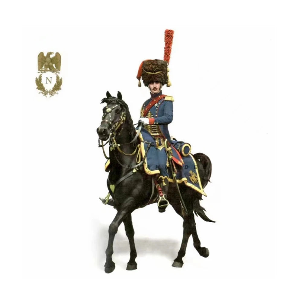 54mm Napoleonic French Imperial Guard Cavalry, Resin Model Figure Kit, Unassembled and Unpainted