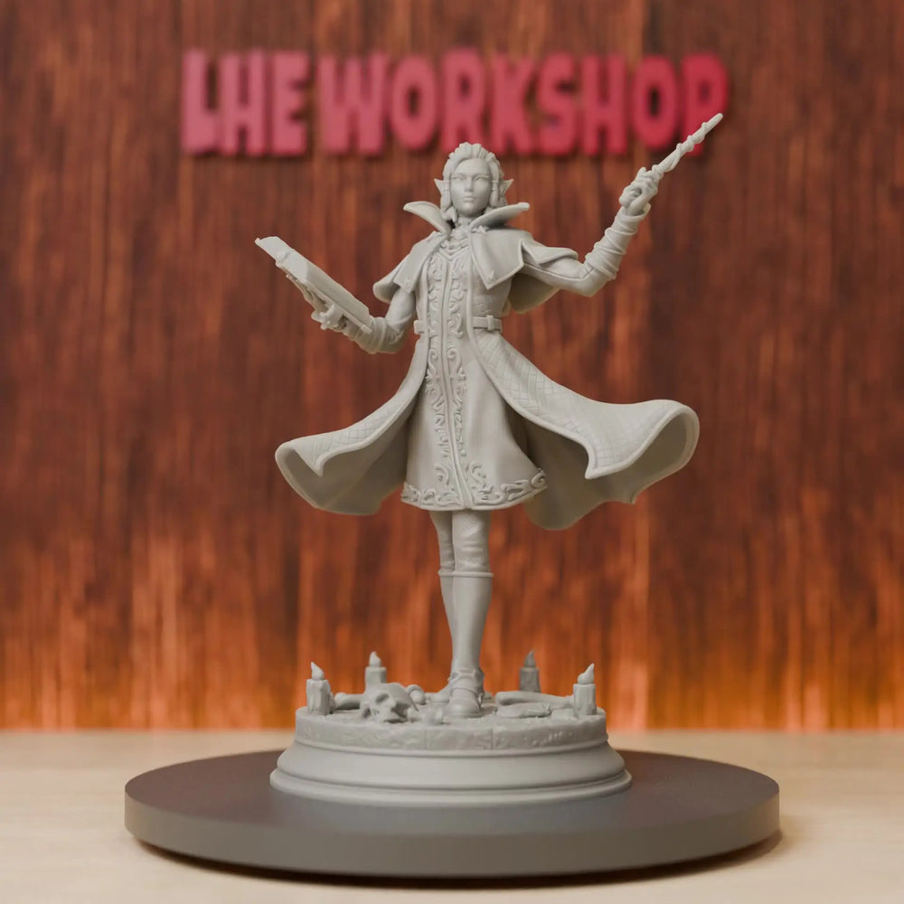 75mm Elf Female Wizard, Resin Model Figure Kit, Fantasy Theme, Unassembled and Unpainted