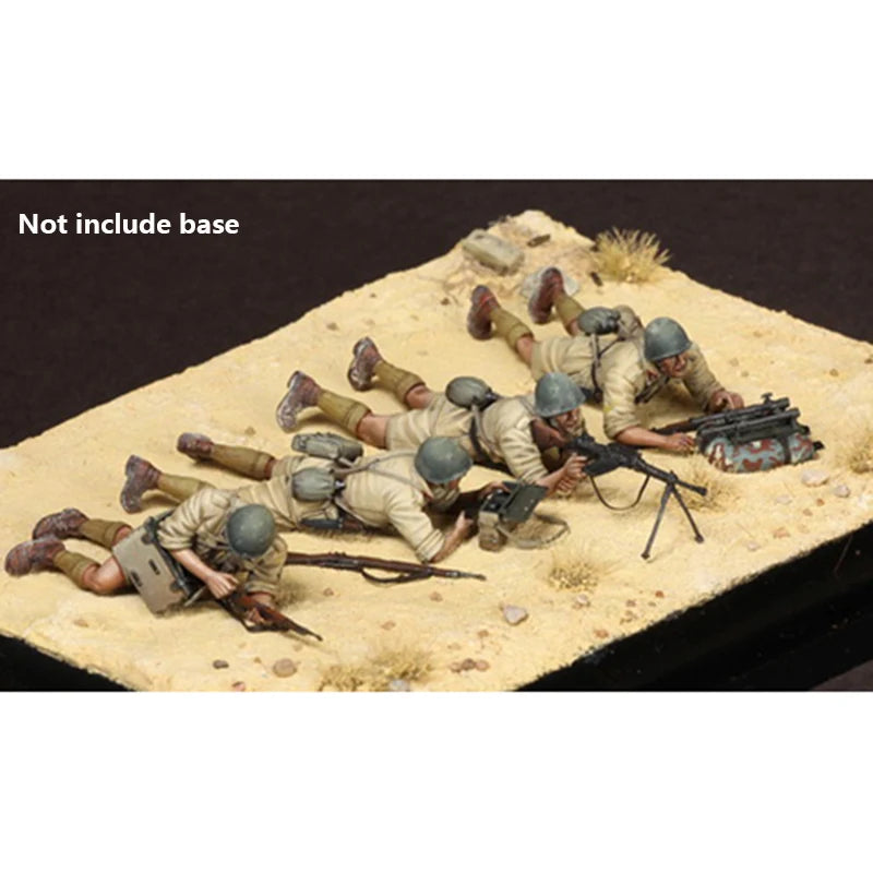1/35 Modern Infantry in Prone Positions, 4 Figures, Resin Model Figure Kit, Unassembled and Unpainted