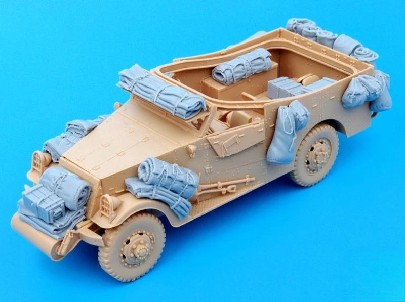 1/35 WWII US M3A1 Scout Car, Resin Model Vehicle Kit, Unassembled and Unpainted