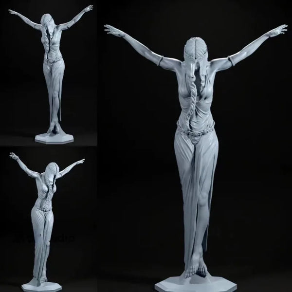 1/24 Victorious Female with Braided Hair, Resin Model Figure Kit, Fantasy Theme, Unassembled and Unpainted