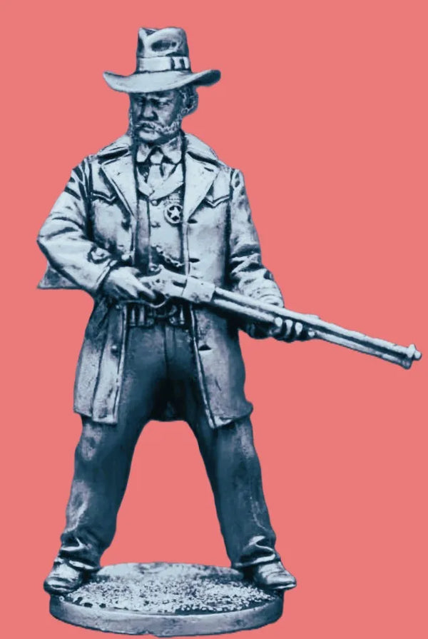 1/32 Bearded Gunslinger in Duster with Rifle, Resin Model Figure Kit, Historical Theme, Unassembled and Unpainted
