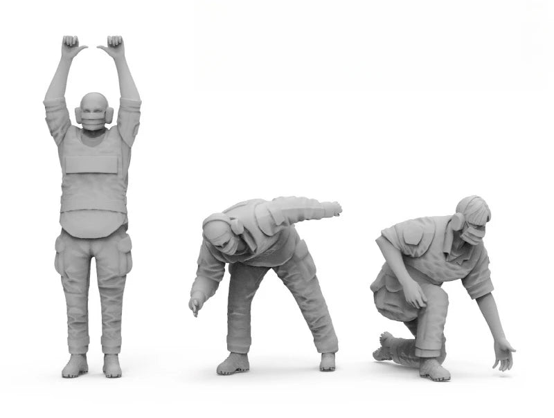 1/32 Modern Fighter Pilots & Personnel, 3 Figures, Resin Model Figure Kit, Unassembled and Unpainted