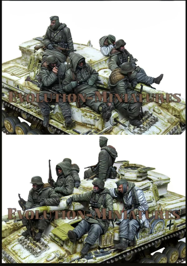 1/35 WWI British Infantry Defending Trench, 6 Figures, Resin Model Figure Kit, Unassembled and Unpainted