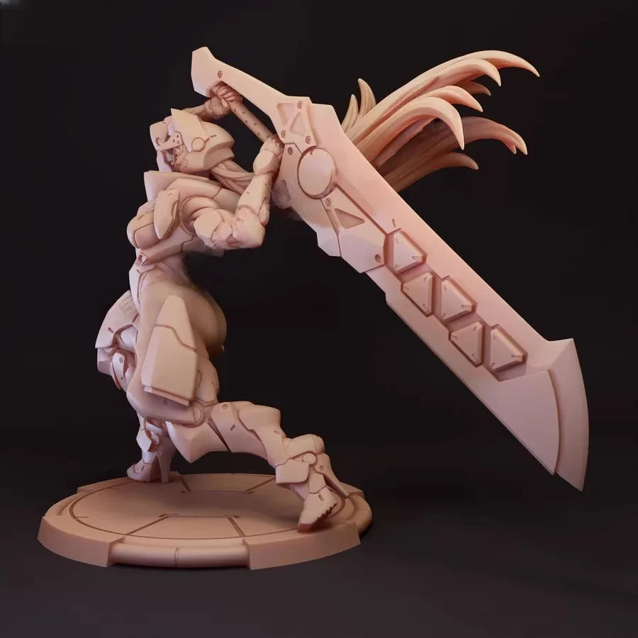 75mm Medieval Female Royal Guard Warrior, Resin Model Figure Kit, Unassembled and Unpainted