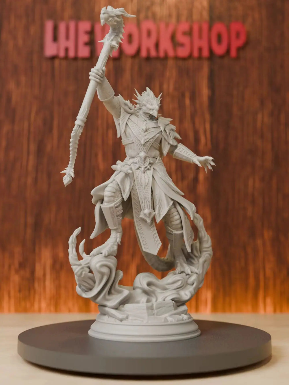 75mm Dragonborn Sorcerer, Resin Model Figure Kit, Fantasy Theme, Unassembled and Unpainted