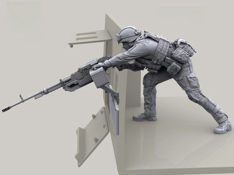 1/48 Modern Operator Fast-Roping with Carbine, Resin Model Figure Kit, Unassembled and Unpainted