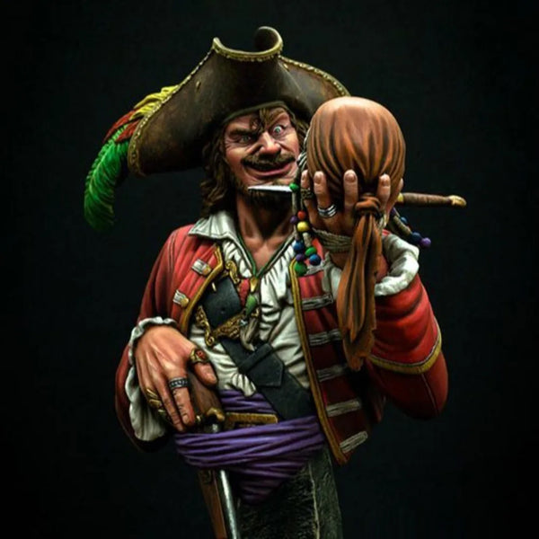 1/9 Pirate Captain, Resin Model Bust Kit, Fantasy Theme, Unassembled and Unpainted