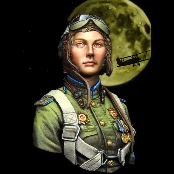 1/10 Female Aviator Pilot, Resin Model Bust Kit, Sci-Fi Theme, Unassembled and Unpainted