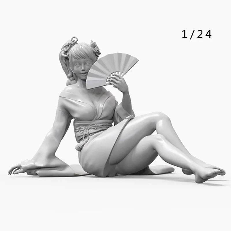 1/24 Oriental-Inspired Female Character, Resin Model Figure Kit, Unassembled and Unpainted