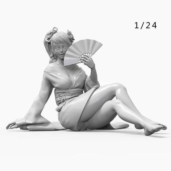 1/24 Oriental-Inspired Female Character, Resin Model Figure Kit, Unassembled and Unpainted