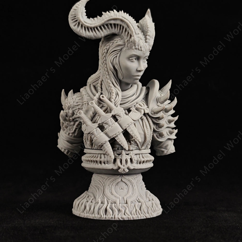 1/10 Dark Fantasy Demon Girl, Resin Model Bust Kit, Fantasy Theme, Unassembled and Unpainted