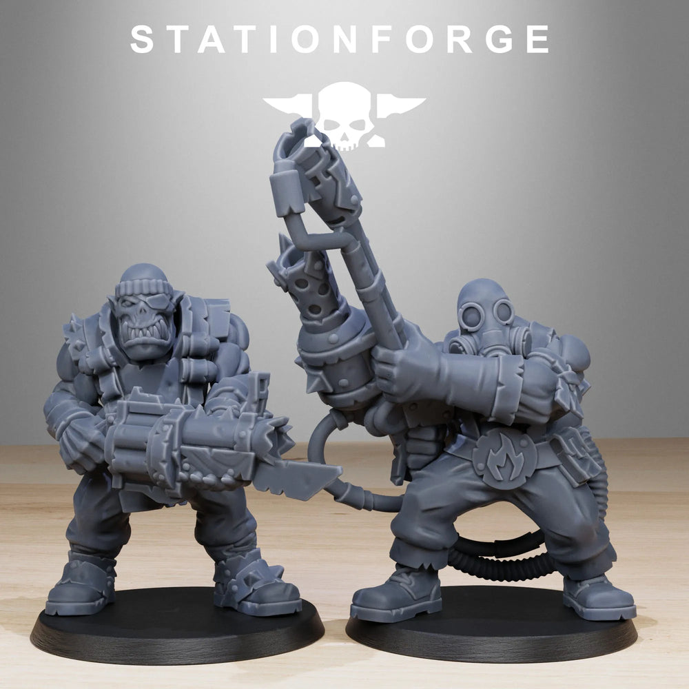 28mm Orkaz Soldiers, 12 Figures, Resin Model Figure Kit, Sci-Fi Theme, Unassembled and Unpainted