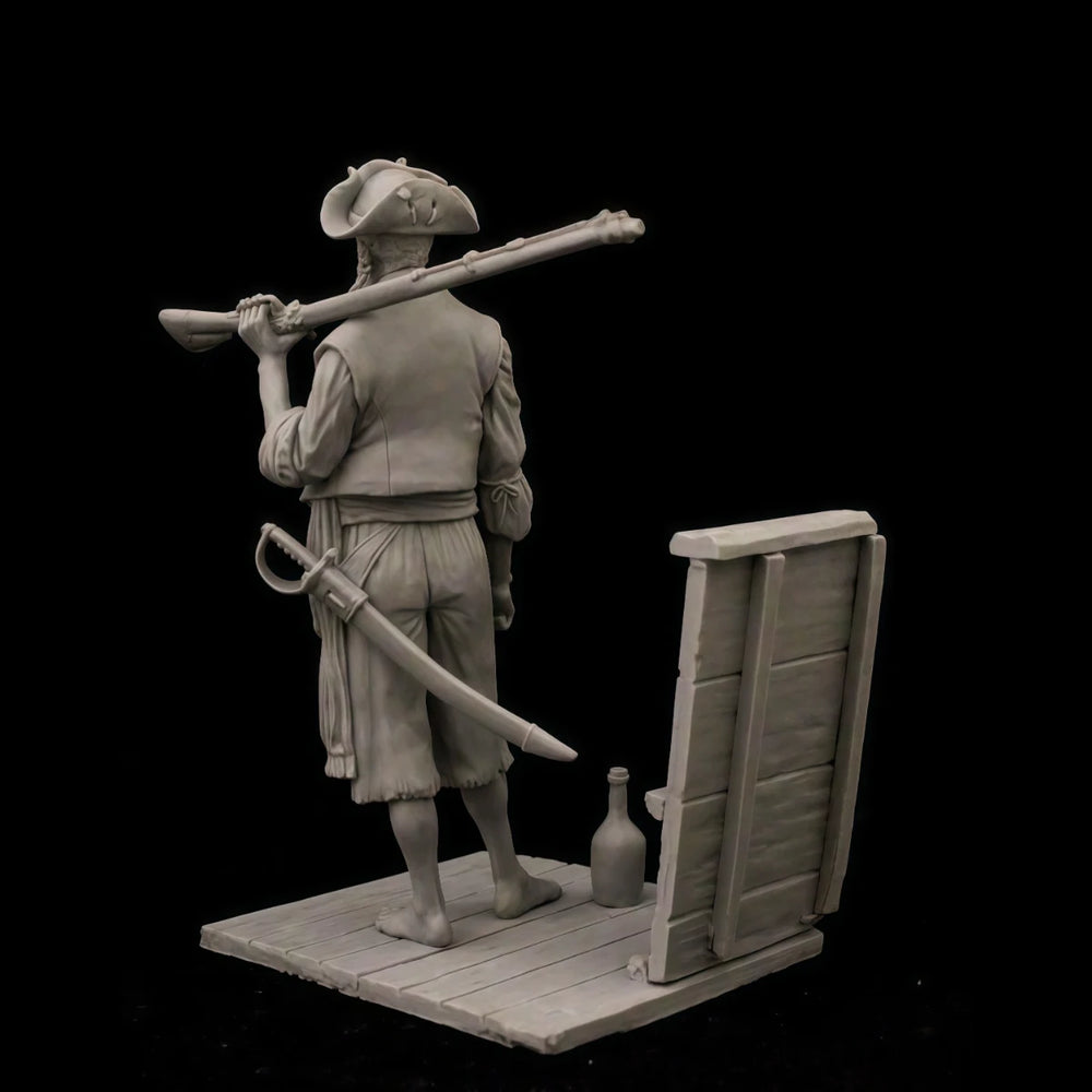 75mm Napoleonic Pirate, Resin Model Figure Kit, Unassembled and Unpainted