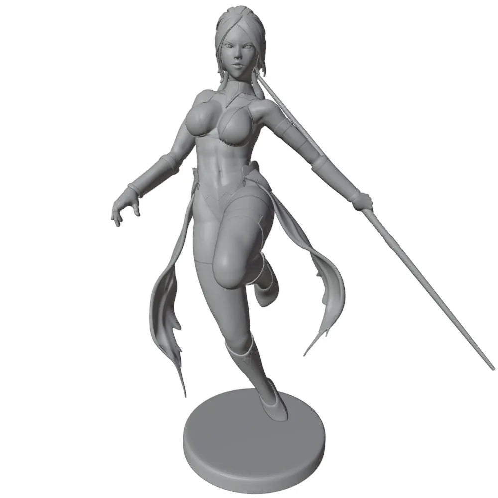 1/24 Female Warrior with Sword, Resin Model Figure Kit, Unassembled and Unpainted