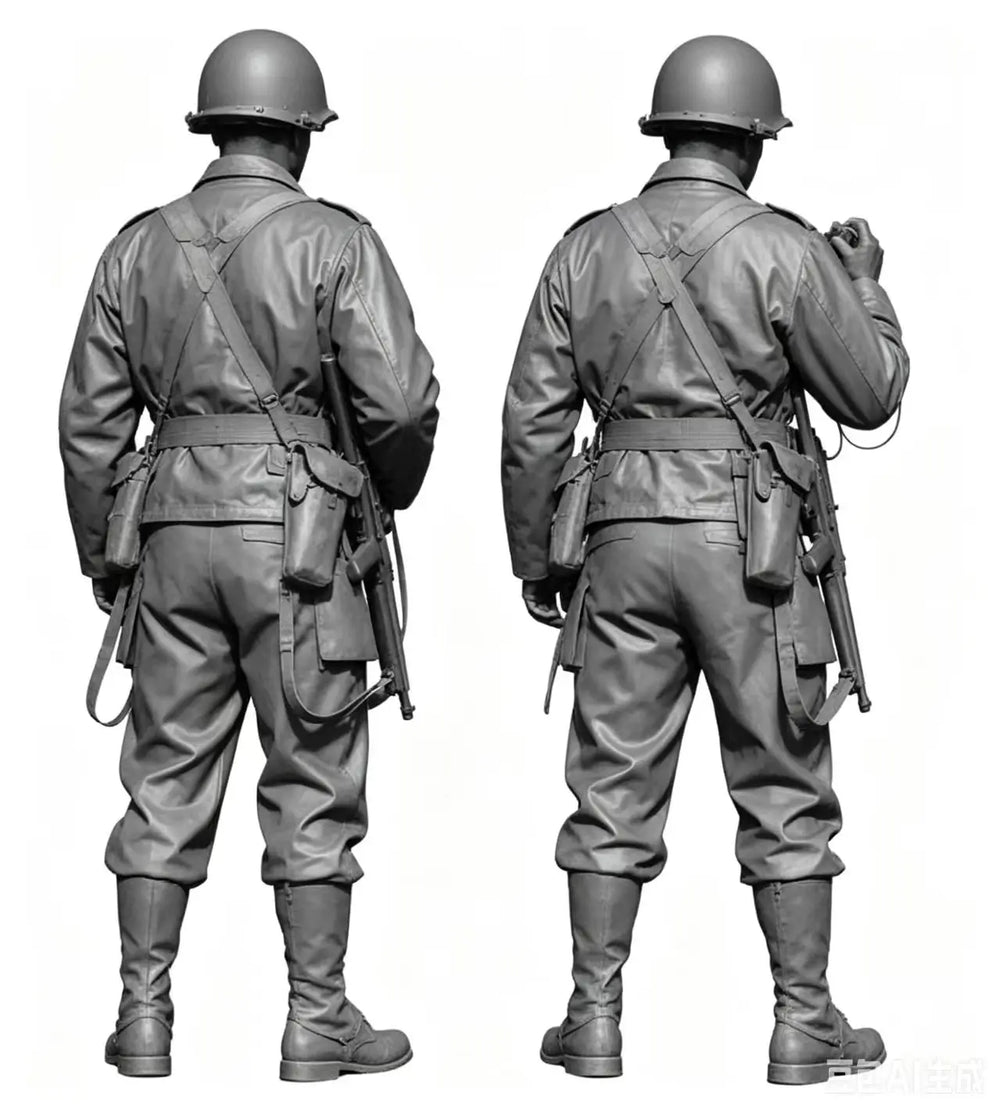 1/35 WWII Allied Soldiers with Rifles, 2 Figures, Resin Model Figure Kit, Unassembled and Unpainted