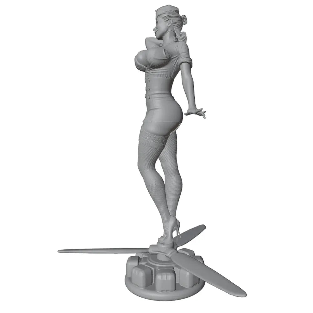 1/24 WWII Female Pilot, Resin Model Figure Kit, Unassembled and Unpainted