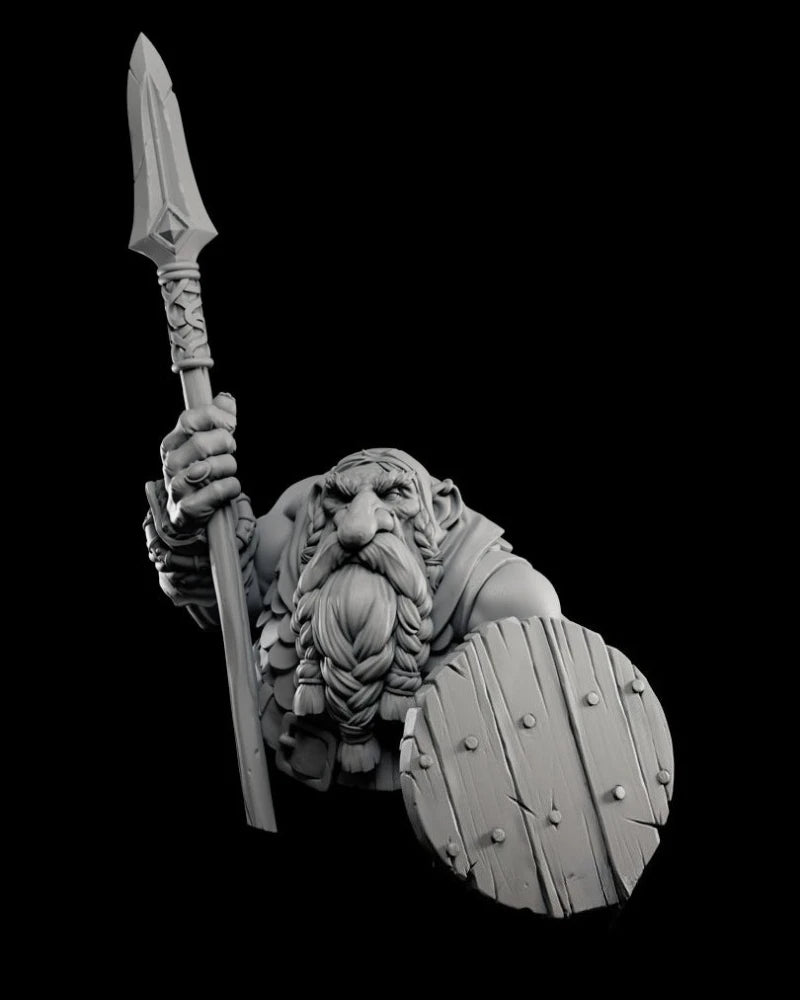 60mm Medieval Fantasy Dwarf Hunter, Resin Model Bust Kit, Unassembled and Unpainted