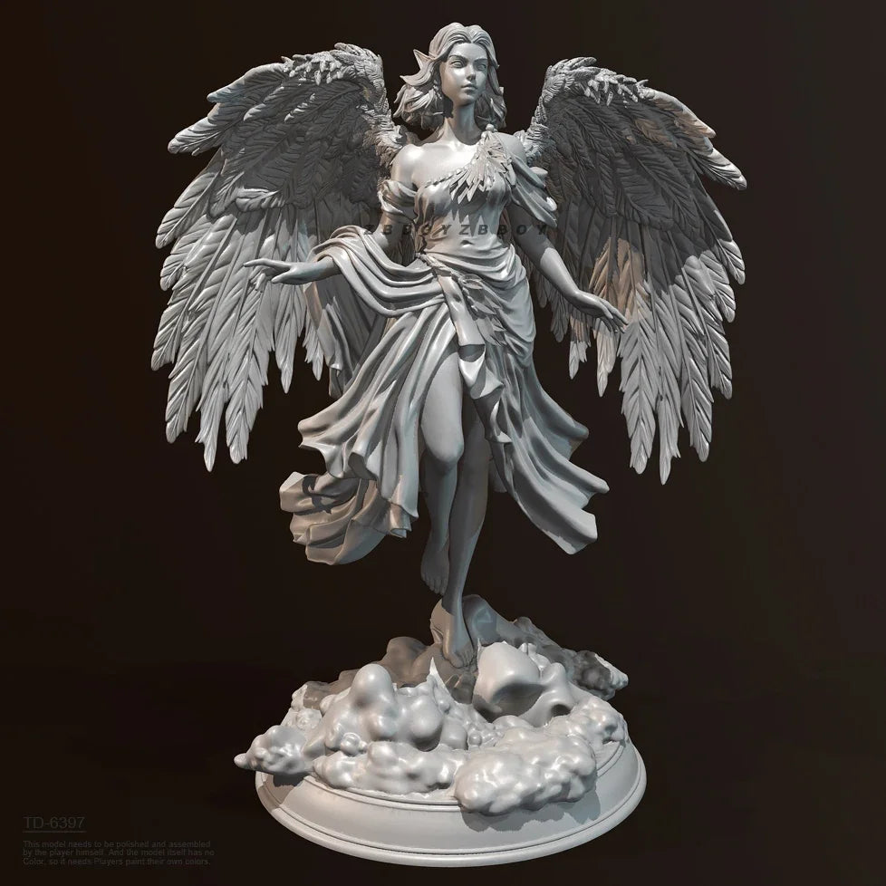 75mm Angelic Female, Resin Model Figure Kit, Fantasy Theme, Unassembled and Unpainted