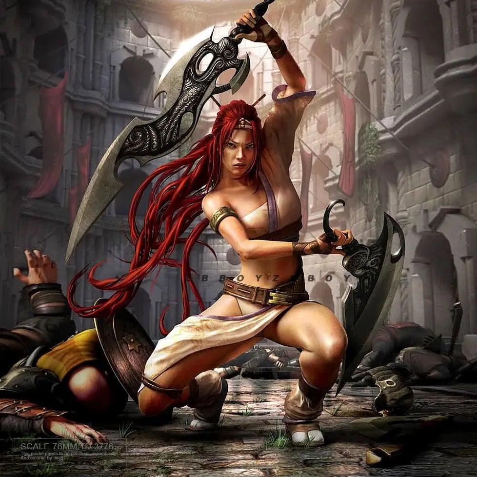 76mm Female Warrior, Resin Model Figure Kit, Fantasy Theme, Unassembled and Unpainted