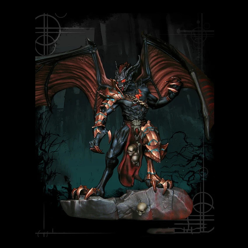 1/24 Horned Demon with Spread Wings, Resin Model Figure Kit, Fantasy Theme, Unassembled and Unpainted