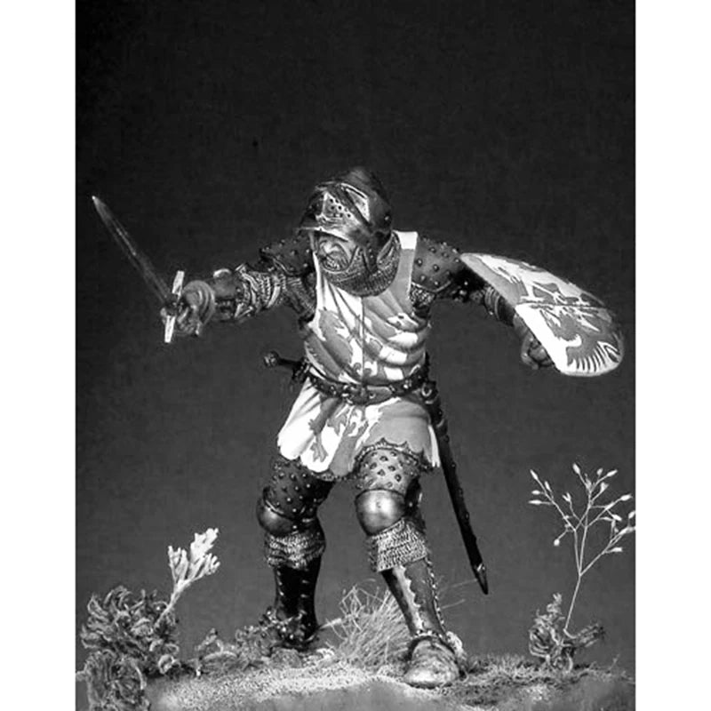 1/18 Warrior with Sword and Shield, Resin Model Figure Kit, Fantasy Theme, Unassembled and Unpainted