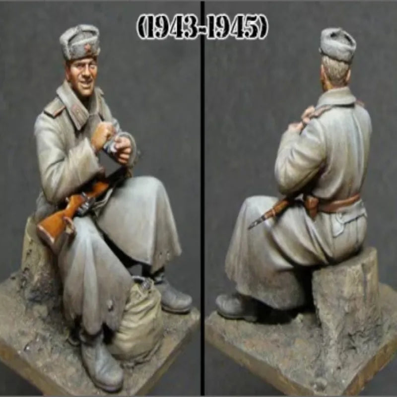 1/35 WWII Soviet Winter Soldier, Resin Model Figure Kit, Unassembled and Unpainted