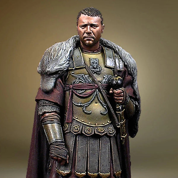 1/32 Ancient Roman Officer in Ornate Armor and Fur Cloak, Resin Model Figure Kit, Unassembled and Unpainted