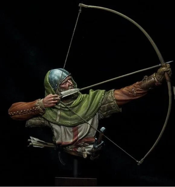 1/10 Medieval Archer, Resin Model Bust Kit, Unassembled and Unpainted