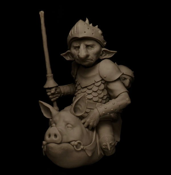 1/12 Elf Warrior with Horned Crown and Staff, Resin Model Bust Kit, Fantasy Theme, Unassembled and Unpainted