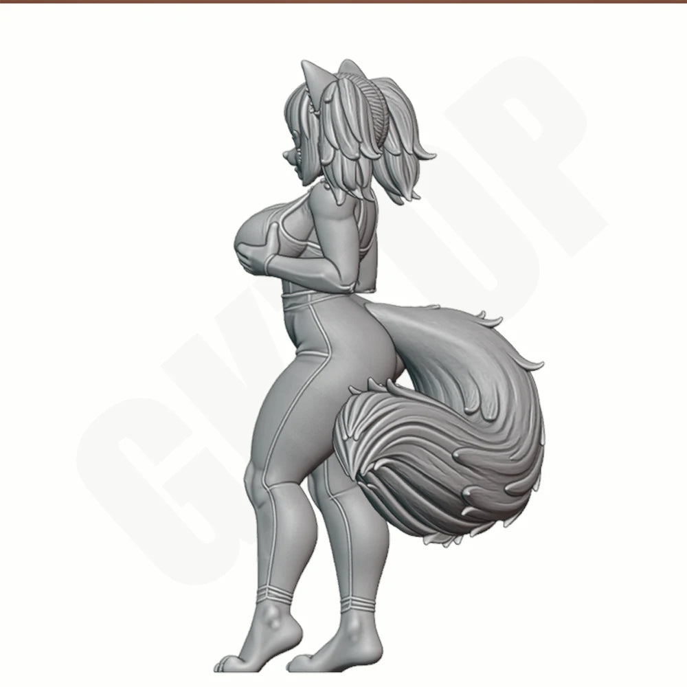 1/24 Fox-Eared Beauty, Resin Model Figure Kit, Anime Theme, Unassembled and Unpainted