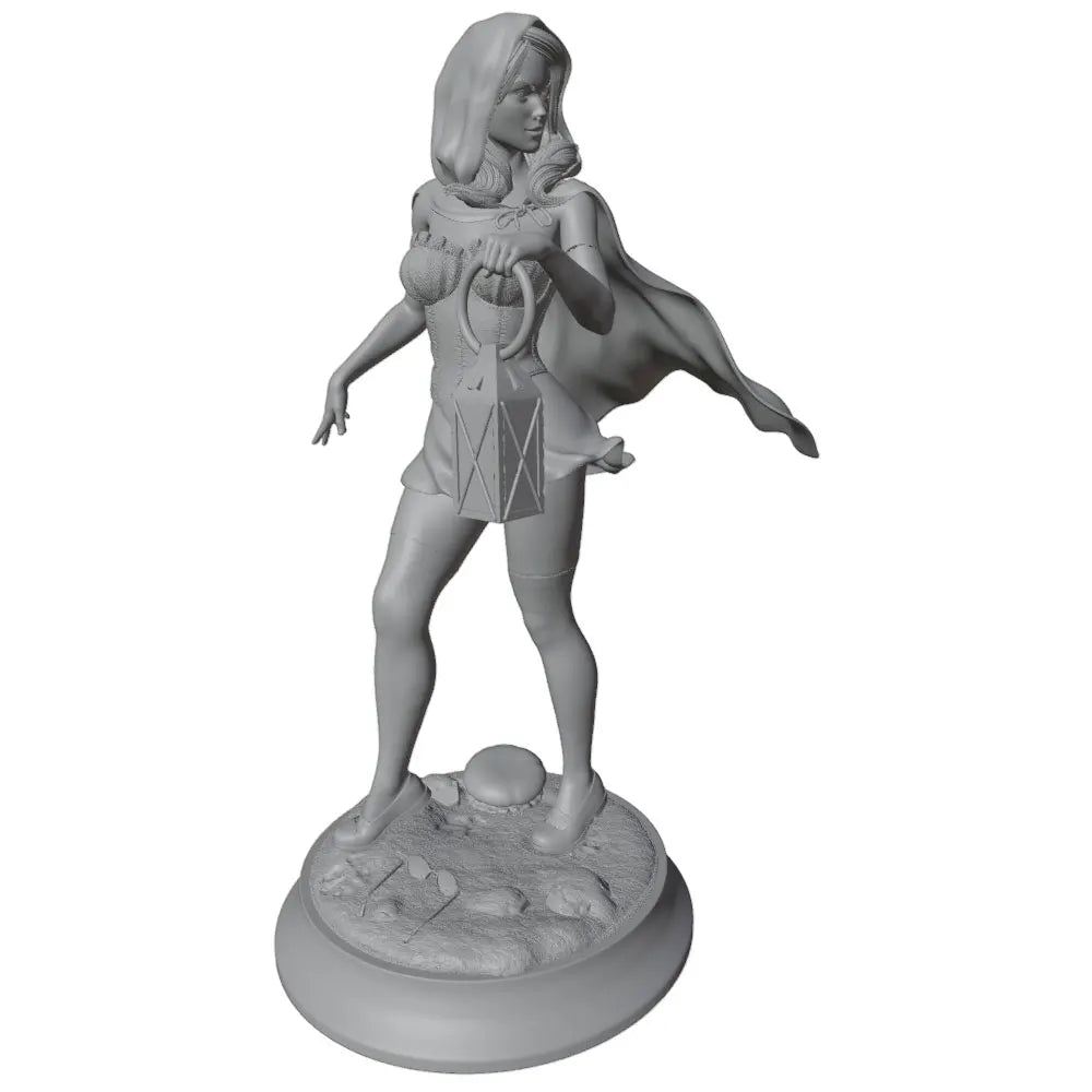 1/24 Pin-up Girl with Lantern, Resin Model Figure Kit, Unassembled and Unpainted