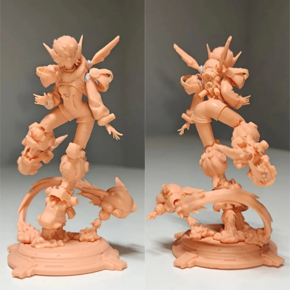 120mm Mechanical Girl Warrior, Resin Model Figure Kit, Fantasy Theme, Unassembled and Unpainted