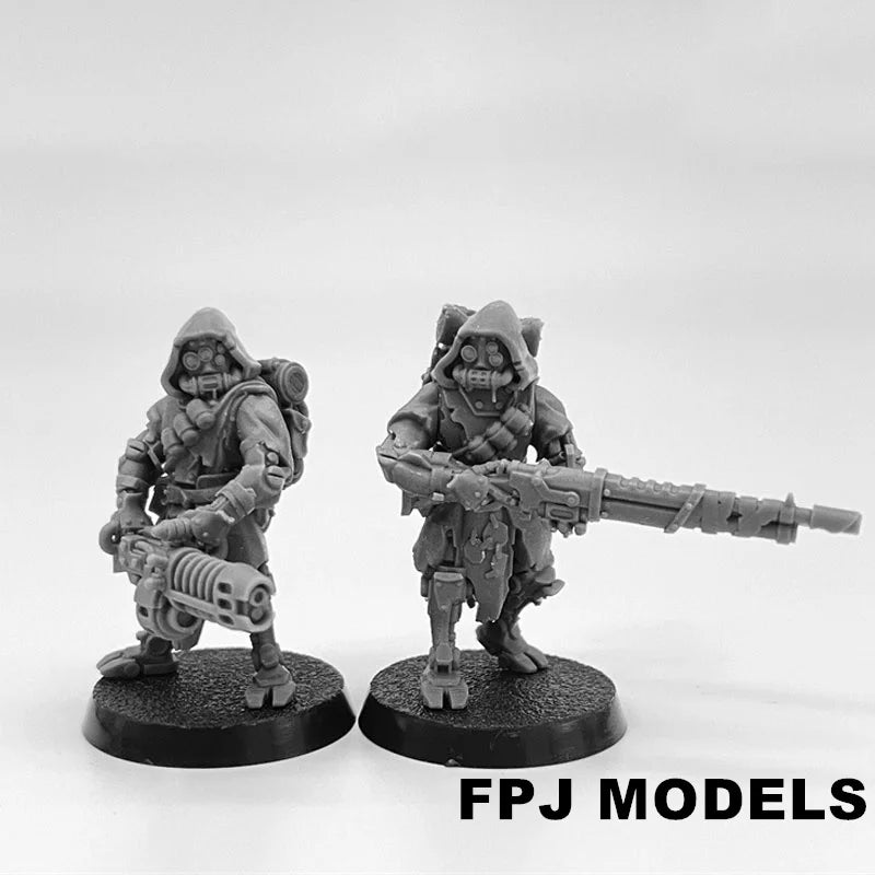 28mm Scavenger Rangers, 25 Figures, Resin Model Figure Kit, Sci-Fi Theme, Unassembled and Unpainted