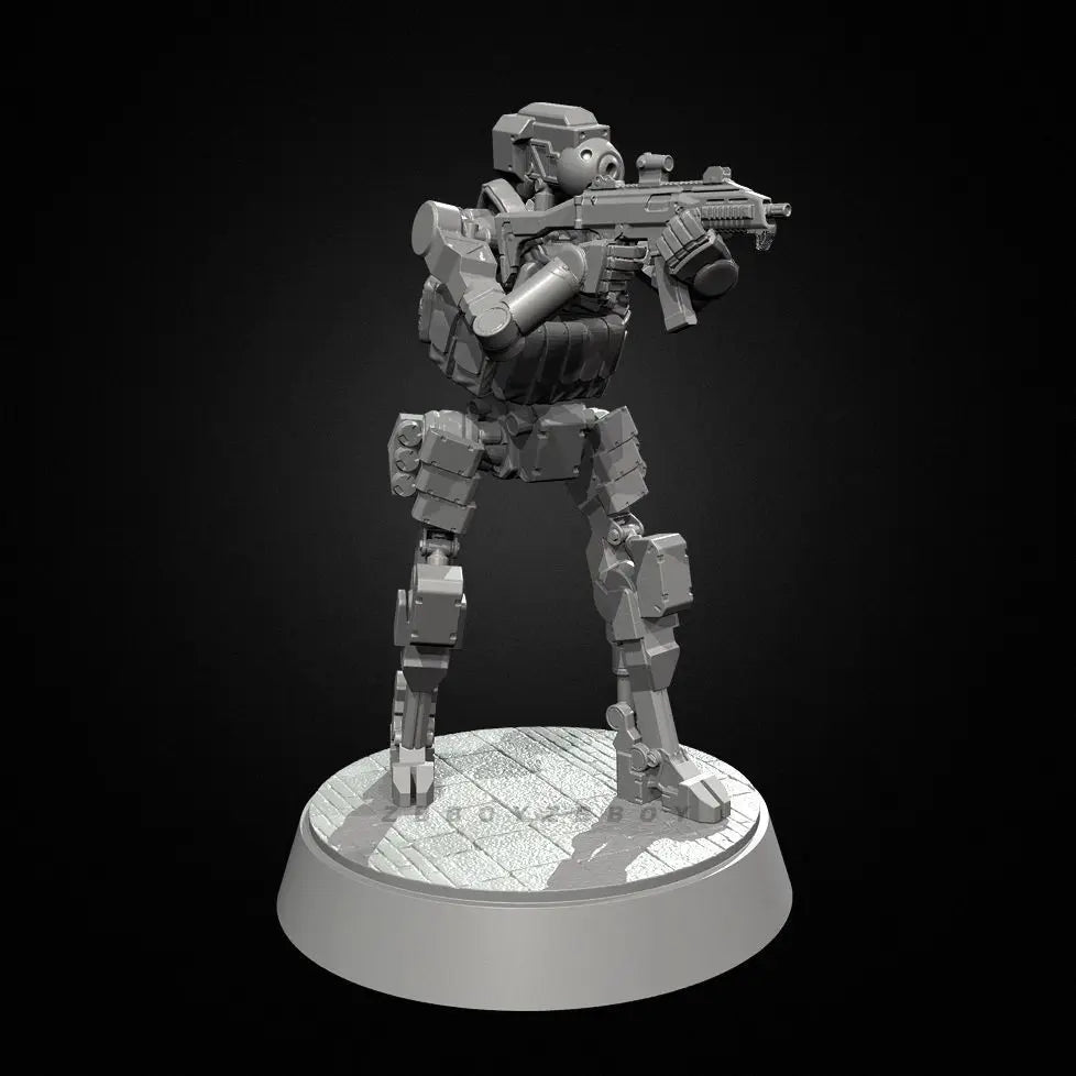50mm Modern Robot Warrior, 3 Figures, Resin Model Figure Kit, Unassembled and Unpainted
