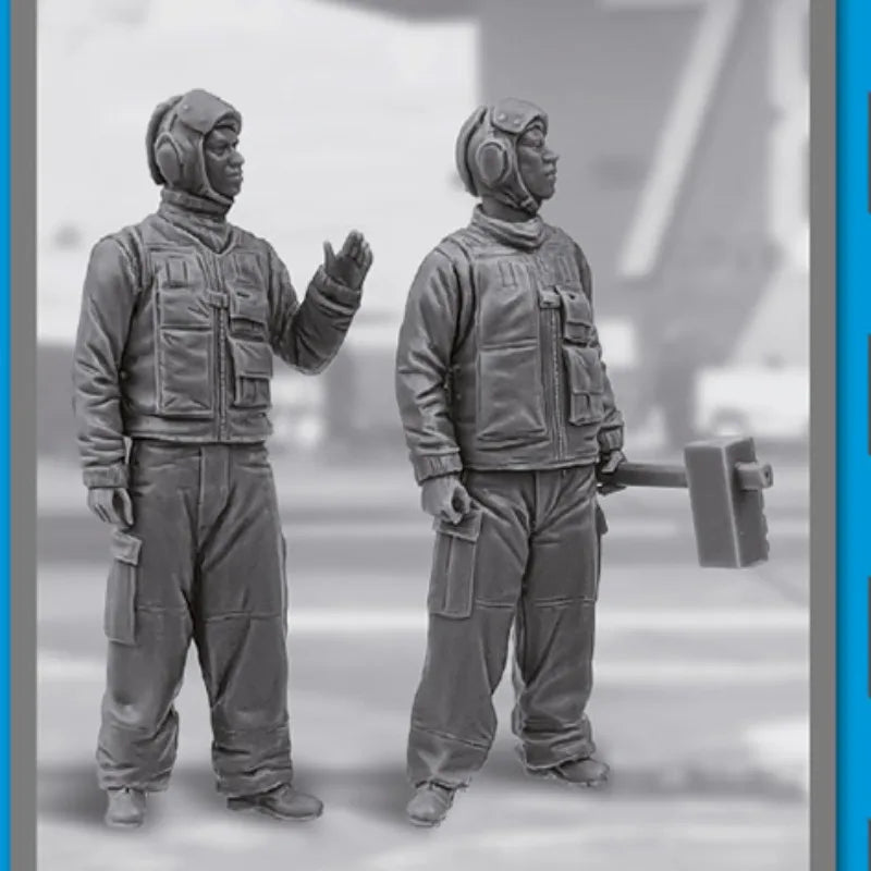 1/32 Modern US Navy Deck Crew, 2 Figures, Resin Model Figure Kit, Unassembled and Unpainted