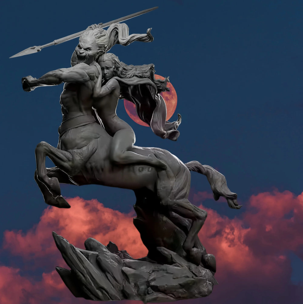 1/24 Orc & Warrior, 2 Figures, Resin Model Figure Kit, Fantasy Theme, Unassembled and Unpainted