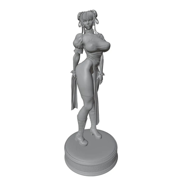 1/24 Female with Pigtails in Athletic Outfit, Resin Model Figure Kit, Anime Theme, Unassembled and Unpainted