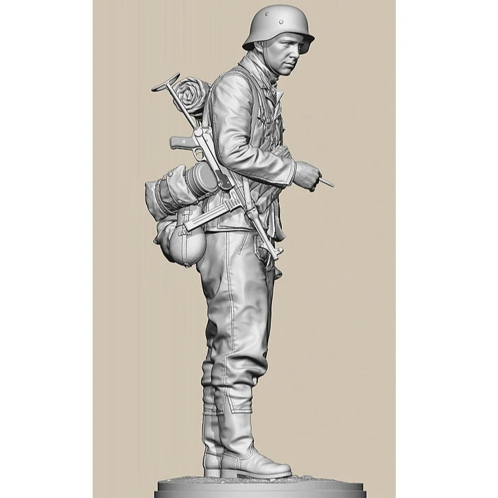 1/35 WWII German Infantry Rifleman with Fixed Bayonet, Resin Model Figure Kit, Unassembled and Unpainted