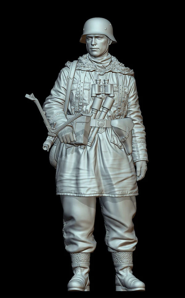 1/16 WWII German Infantryman with MP40, Resin Model Figure Kit, Unassembled and Unpainted