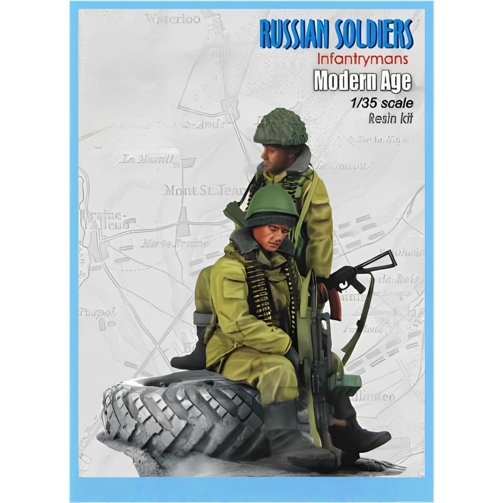 1/35 WWII Soviet Anti-Tank Squad with RPG-7, 2 Figures, Resin Model Figure Kit, Unassembled and Unpainted