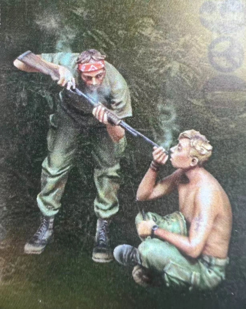 1/35 WWII American Combat Scene, 3 Figures, Resin Model Diorama Kit, Unassembled and Unpainted