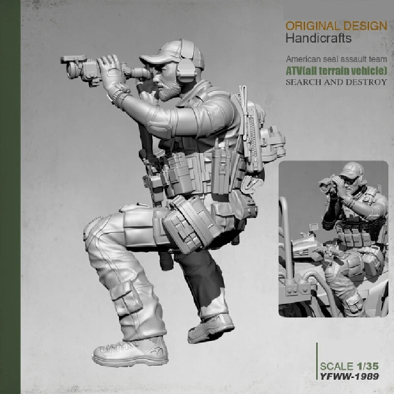 1/35 Modern Tactical Sniper Observer, Resin Model Figure Kit, Unassembled and Unpainted