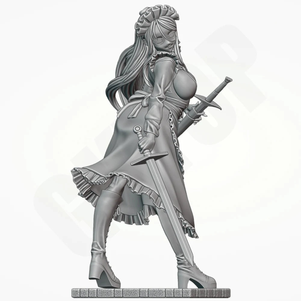 1/24 Belle Sylpha Warrior, Resin Model Figure Kit, Fantasy Theme, Unassembled and Unpainted