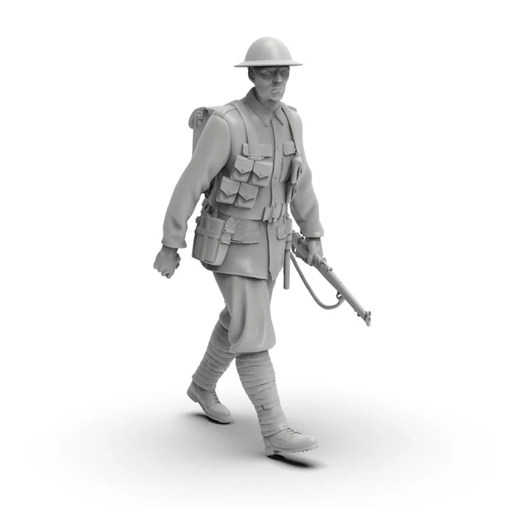 1/35 WWI British Infantry Squad Advancing with Rifles, 8 Figures, Resin Model Figure Kit, Unassembled and Unpainted
