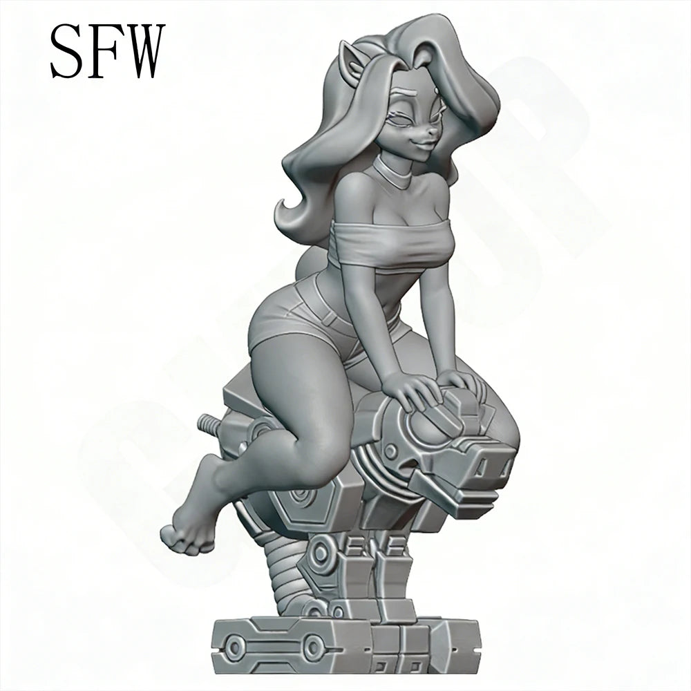 1/24 Pin-up Wolf Girl, Resin Model Figure Kit, Unassembled and Unpainted
